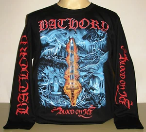 Camiseta Bathory Blood On Ice Mangas Largas Talla S M L XL 2XL 3XL Banda de Metal Negro - Imagen 1 de 2