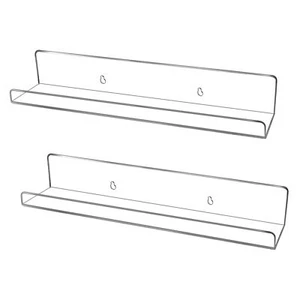 with Self-Adhesive Acrylic Shelves for Wall Storage13.8" Floating Bookshelves... - Picture 1 of 9