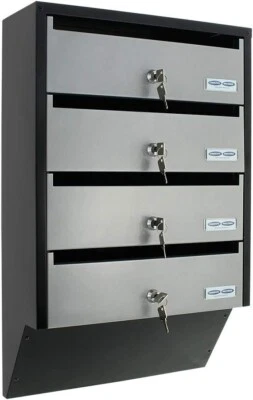 Rottner Depot 4 Letterbox System Silver Black Steel Plate Name Tag Holder Cylind - image 1 of 4