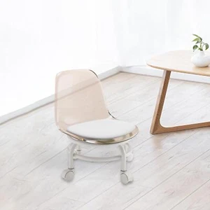 Low Rolling Stool, 360° Rotating Rolling Stool and Backrest Roller Stool Swivel - Picture 1 of 25