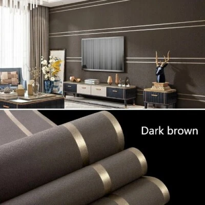 Papel Pintado Terciopelo Patrón Geométrico Nórdico Tira Moderno Habitación Hogar Decoración No Tejido Foto 1 de 4