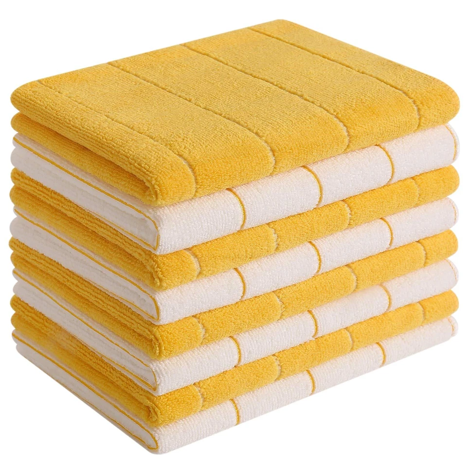 Microfiber Kitchen Towels - Super Absorbent Soft and Solid Color Dish Towels ...
