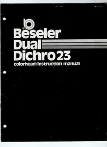 Beseler Dual Dichro 23 Colorhead Genuine Instruction Manual / Guide In English - Picture 1 of 18