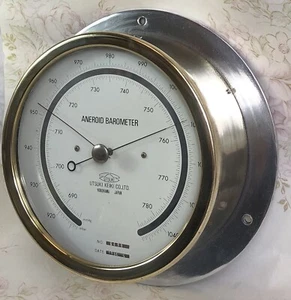 VINTAGE SHIPS MARINE BAROMETER, UTSUKI KEIKI - JAPAN, NAUTICAL, Maritime - Picture 1 of 19