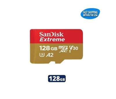 Sandisk 128GB Extreme MicroSD Memory Card GoPro HERO10 Black Bones HERO11 Black - Image 1 of 2