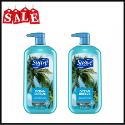 (PAQUETE DE 2) Suave Essentials Jabón Corporal Suave, Ocean Breeze, Todo Tipo de Piel 30 OZ Foto 1 de 4