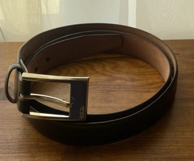 Cinturón de cuero marrón Tumi para hombre talla 46/115 hebilla plateada informal trabajo negocios Foto 1 de 4