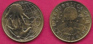 SAN MARINO 20 LIRE 2000 UNC 1 JAHR TYP,28.000 AUFLAGE,SOLIDARITÄT,BÜSTE BESATZ,H - Bild 1 von 1