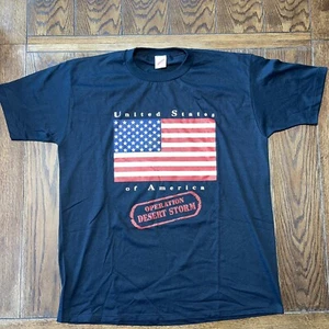 Desert Storm T Shirt XXL Black Jerzees USA Made Single Stitch War Logo Operation - Picture 1 of 10