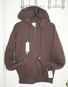 NEW DICKIES ZIPPERED HOODIE HEAVYWEIGHT BROWN FLEECE W/ TAGS M MEDIUM - Picture 1 of 4