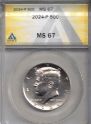 2024-P Kennedy Half Dollar ANACS MS 67 Certified Coin - Image 1 of 2