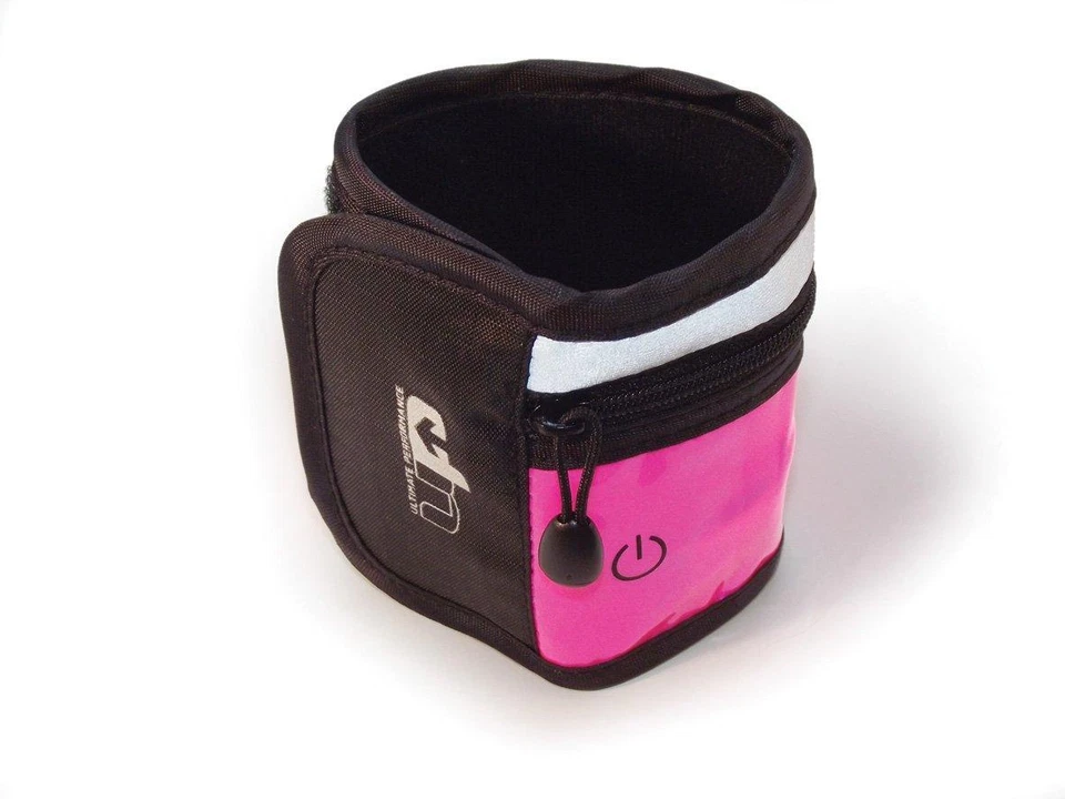Ultimate Performance Reflective Led Wrist Pocket - Black/Fluo Pink, One Size - Image 1 of 1