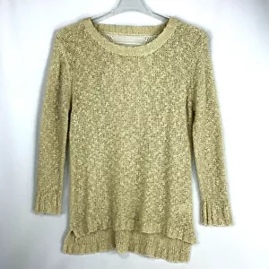 Uniq Womens Sweater Knit Long Sleeve Beige Creme Semi-Open Back Size Small - Picture 1 of 6