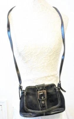 Bandolera Tod's de Colección Negra Mediana de Cuero ~ Hebilla ~ Bolso de Montura Cartera Foto 1 de 4