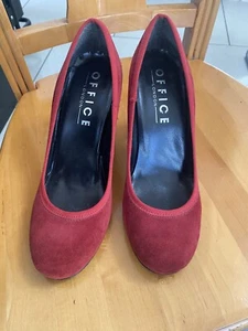 Office London Red Genuine Suede party/dancing shoes UK 5. Excellent Condition - Picture 1 of 12