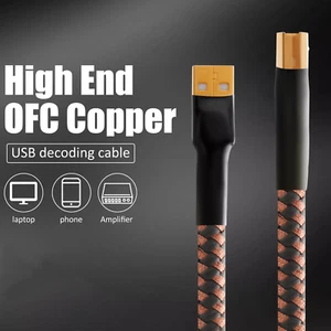 Cable de audio USB HIFI tipo A a B 5N OFC decodificador cable de datos para amplificador - Imagen 1 de 18