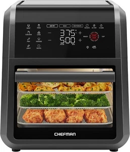 12 Quart 6 in 1 Luft Friteuse Backofen mit digitalem Timer, Touchscreen und 12 - Bild 1 von 9