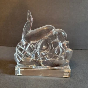 Baccarat France Crystal Figure Grazing Deer Art Deco  Excellent Condition/SAN - Picture 1 of 5
