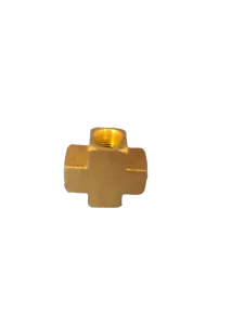 1/4 Brass Pipe Cross - Picture 1 of 2