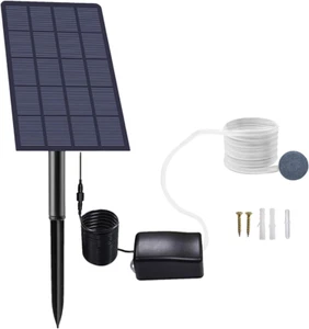 Solar Pond Oxygenator, Aquarium Oxygen Aerator Air Pump Fishing Aerator with Pip - Picture 1 of 12