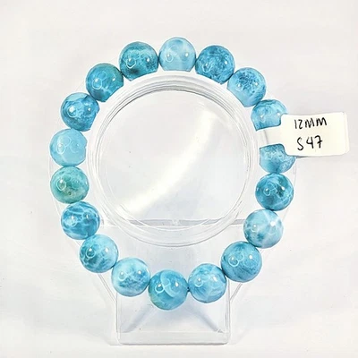 PULSERA PIEDRA LARIMAR PIEDRAS PRECIOSAS NATURALES JOYERÍA CRISTAL AZUL MUÑECA MALA Foto 1 de 4
