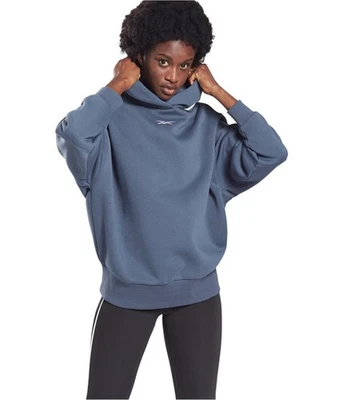 Sudadera con capucha Reebok Studio para mujer de gran tamaño, azul, pequeña Foto 1 de 2
