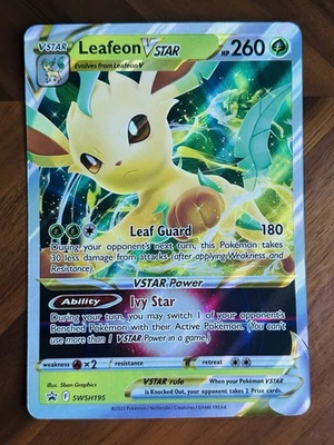 Leafeon VSTAR SWSH195 Black Star Promo Jumbo Card Holo - Image 1 of 2