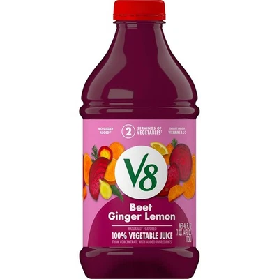 Botella V8 remolacha jengibre limón 100 % jugo vegetal 46 fl oz Foto 1 de 4