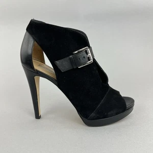 Michael Kors Isabella Black Suede Stiletto Buckle Open Dress Shoes UK5 - 5.5 - Picture 1 of 15