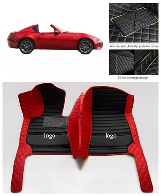 Alfombrillas de cuero personalizadas para Mazda MX5 Miata alfombrillas de primera fila forro de bota Foto 1 de 4