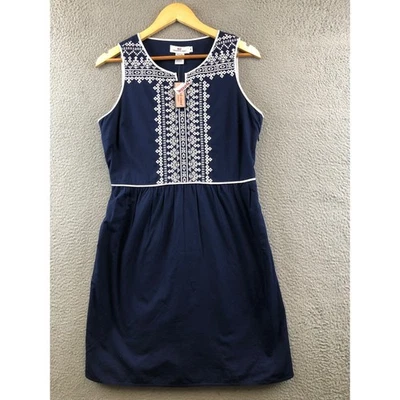 Nuevo Vestido Vineyard Vines Azul Marino Bordado Sin Mangas Para Mujer Talla 8 Foto 1 de 4