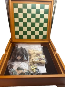 LL BEAN DREI-IN-EINS CAMP SPIEL: HOLZ DAME, SCHACH, BACKGAMMON WOHNMOBIL, STRANDSPIELE - Bild 1 von 13