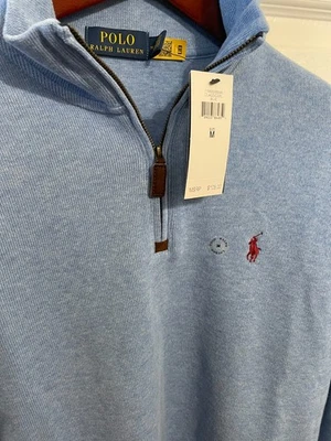 Nuevo Polo Ralph Lauren Azul Suéter Manga Larga Pullover Talla M Foto 1 de 2