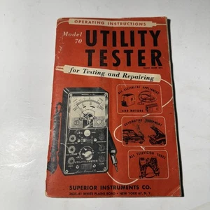 Vintage Superior Instruments Model 70 Utility Tester Betriebsanleitung Handbuch - Bild 1 von 8