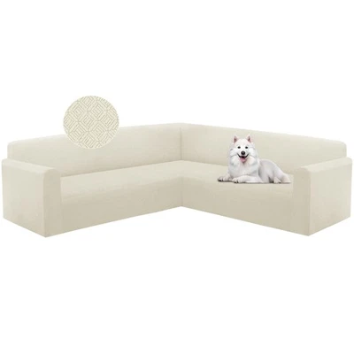 Sectional Couch Cover L Shape Stretch Sofa Covers Washable Jacquard Corner Co... - Image 1 of 4