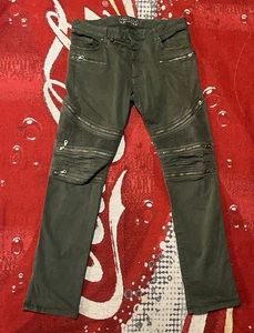 Robin’s Jeans THE SHOW BIKER JEANS Oliv Moosgrün Reißverschlüsse Herren Größe 36x34 - Bild 1 von 8