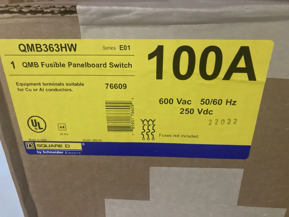 Square D QMB363HW 100 Amp Fusible Panel Switch - Image 1 of 4