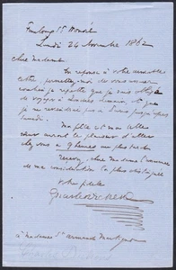 Charles Dickens English Author/Autograph Letter Lettre As 1862 - Picture 1 of 1