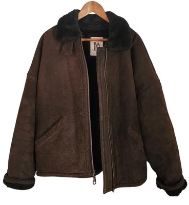 Chaqueta de Colección Jones New York Cuero Gamuza Genuino Estilo Piel de Oveja Marrón - Talla M Foto 1 de 4