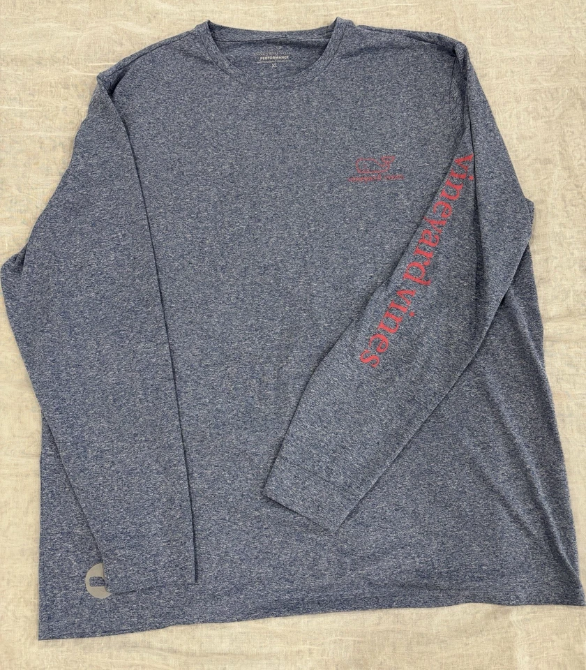 Camisa de manga larga Vineyard Vines XL Performance azul ceniza para hombre Foto 1 de 4
