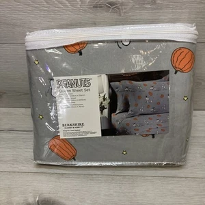 Peanuts Gang Snoopy Halloween Motiv Queen Bettwäsche Set Berkshire Grau - Bild 1 von 8
