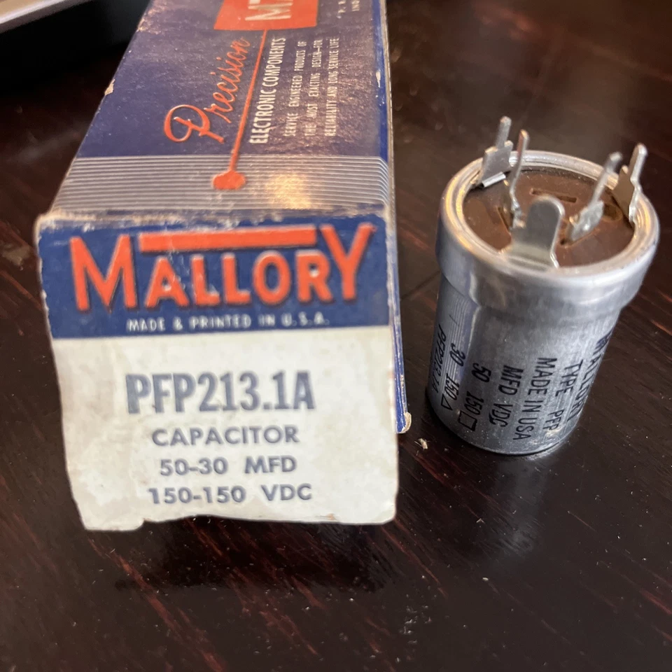 Condensador NOS Mallory PFP 213.1A 50-30 MFD Foto 1 de 3