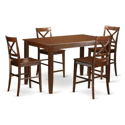 Обеденный набор East West Furniture Dudley из 5 предметов высота деревянной стойки красное дерево - Изображение 1 из 4