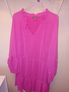 Vince Camuto Womens V-neck Lined 3 Tier Dress Arresting Orchid Size 2xl NWT - Picture 1 of 6