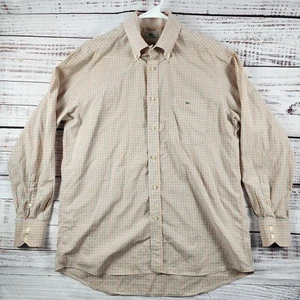 Lacoste Herren 42 L Button Down Hemd kariert kariert langarm Kroko Logo Freizeit - Bild 1 von 8