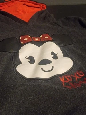 Disney Minnie Mouse Niñas Talla 9/10 Minnie Mouse XoXo Sudadera con Capucha con Lazo y Orejas Foto 1 de 4