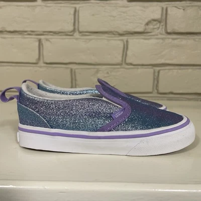 Zapatos Vans para Niños Pequeños Talla 10C Niñas Brillo Sirena Colorido Sin Cordones Sin Cordones Foto 1 de 4