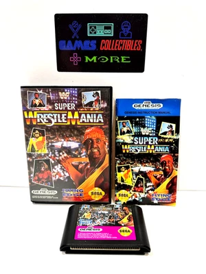 WWF Super WrestleMania (Sega Genesis, 1992) Complete TESTED CIB AUTHENTIC - Image 1 of 4