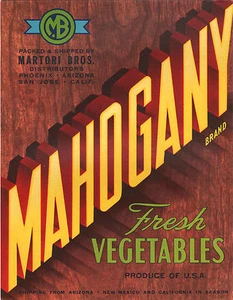 *Original* MAHOGANY Wood Grain Carpenter Vegetable Crate Label NOT A COPY! - Picture 1 of 1