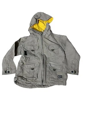 Abrigo de invierno Gap para niños con capucha beige talla 5-6 Foto 1 de 4